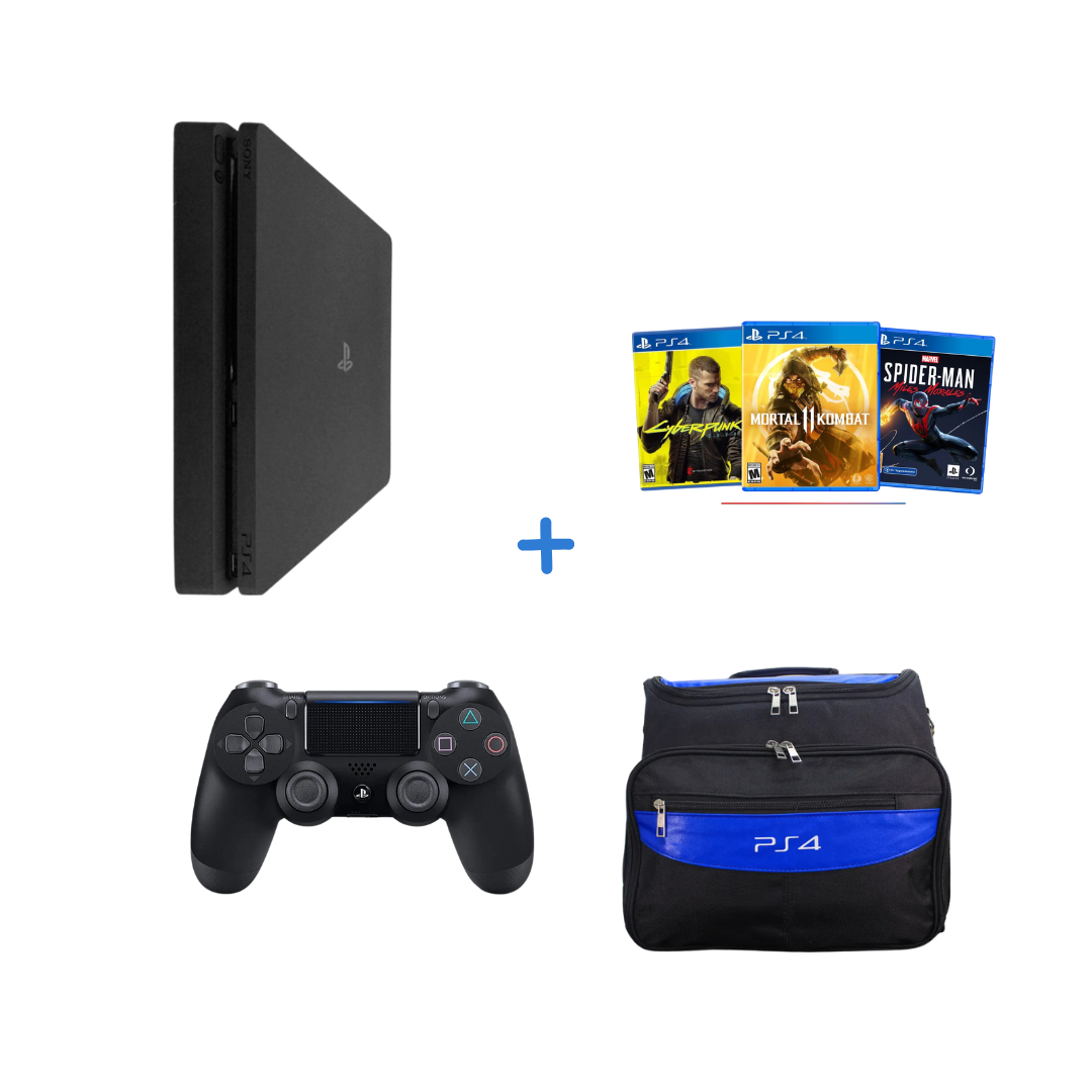 PlayStation 4 Slim 1TB + Juego a elección + Control + Maletín