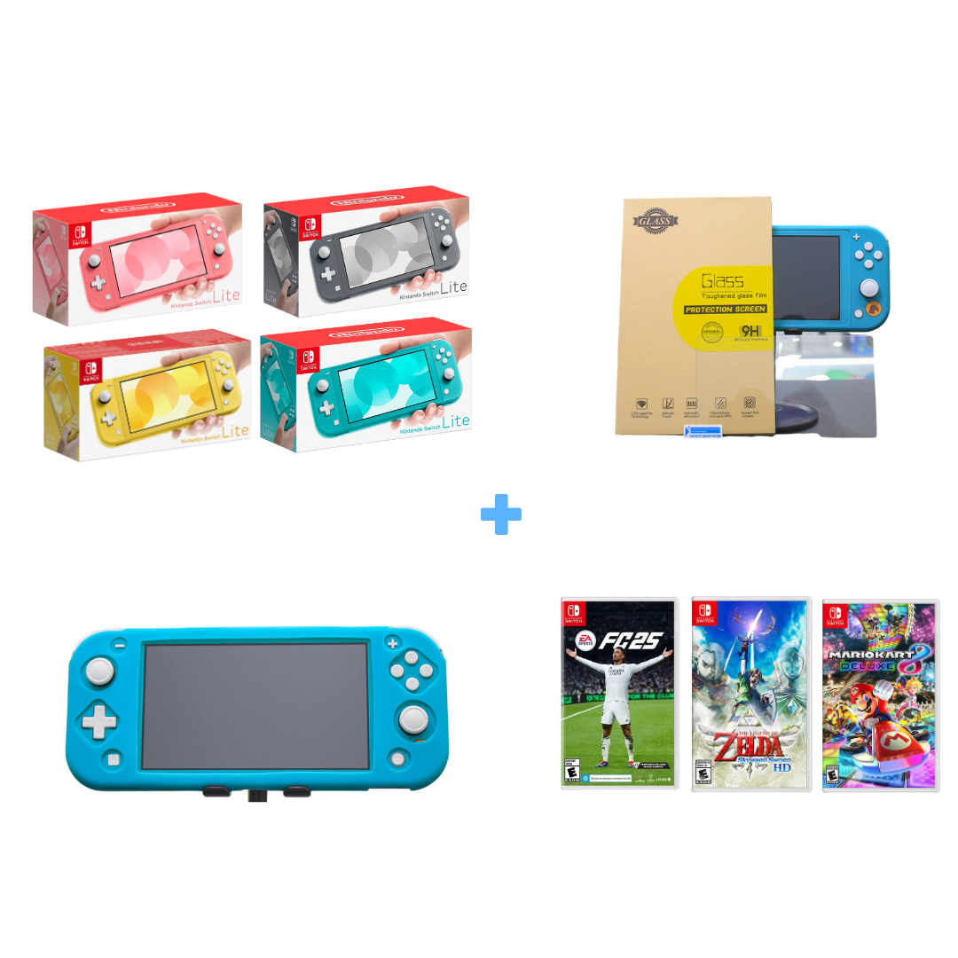 Nintendo Switch Lite + Juego a elección + Protector de pantalla + Cover