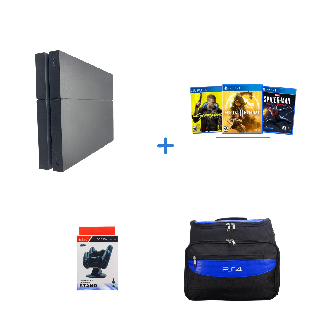 PlayStation 4 Fat 500GB + Juego a elección + Control + Maletín + Base de carga para controles