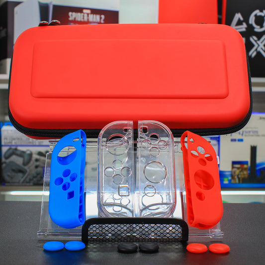 Kit de Accesorios 10 en 1 para Nintendo Switch Neon Rojo