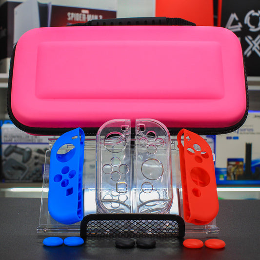 Kit de Accesorios 10 en 1 para Nintendo Switch Neon Rosa