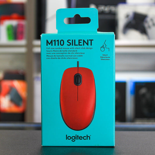 Mouse alámbrico Logitech M110 Silent Rojo