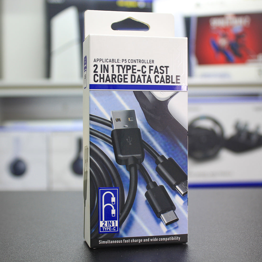 Cable USB tipo C 2 en 1 para PS5