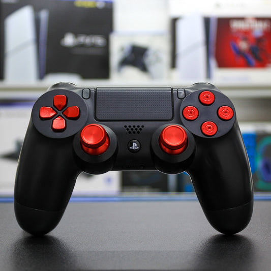 Set de botones metálicos rojos para mandos de PS4