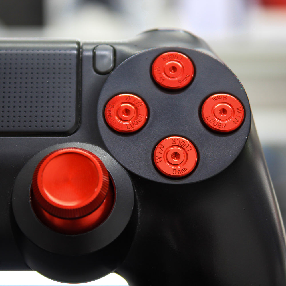 Set de botones metálicos rojos para mandos de PS4