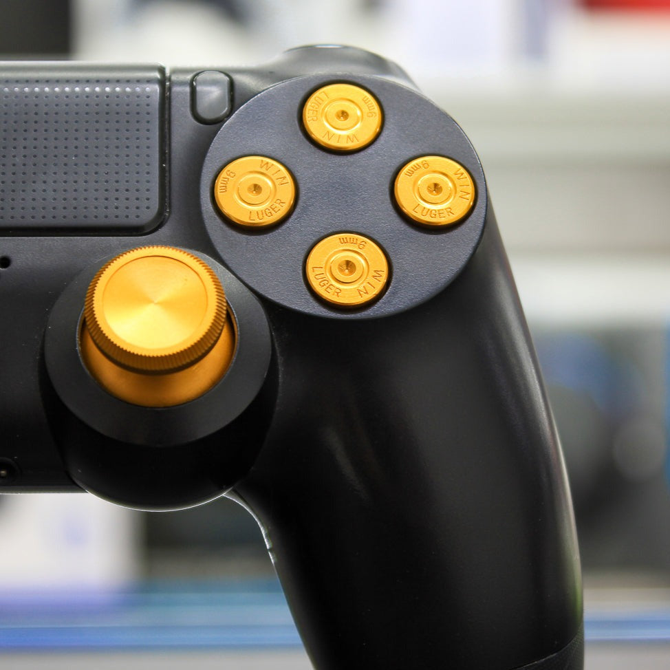 Set de botones metálicos dorados para mandos de PS4