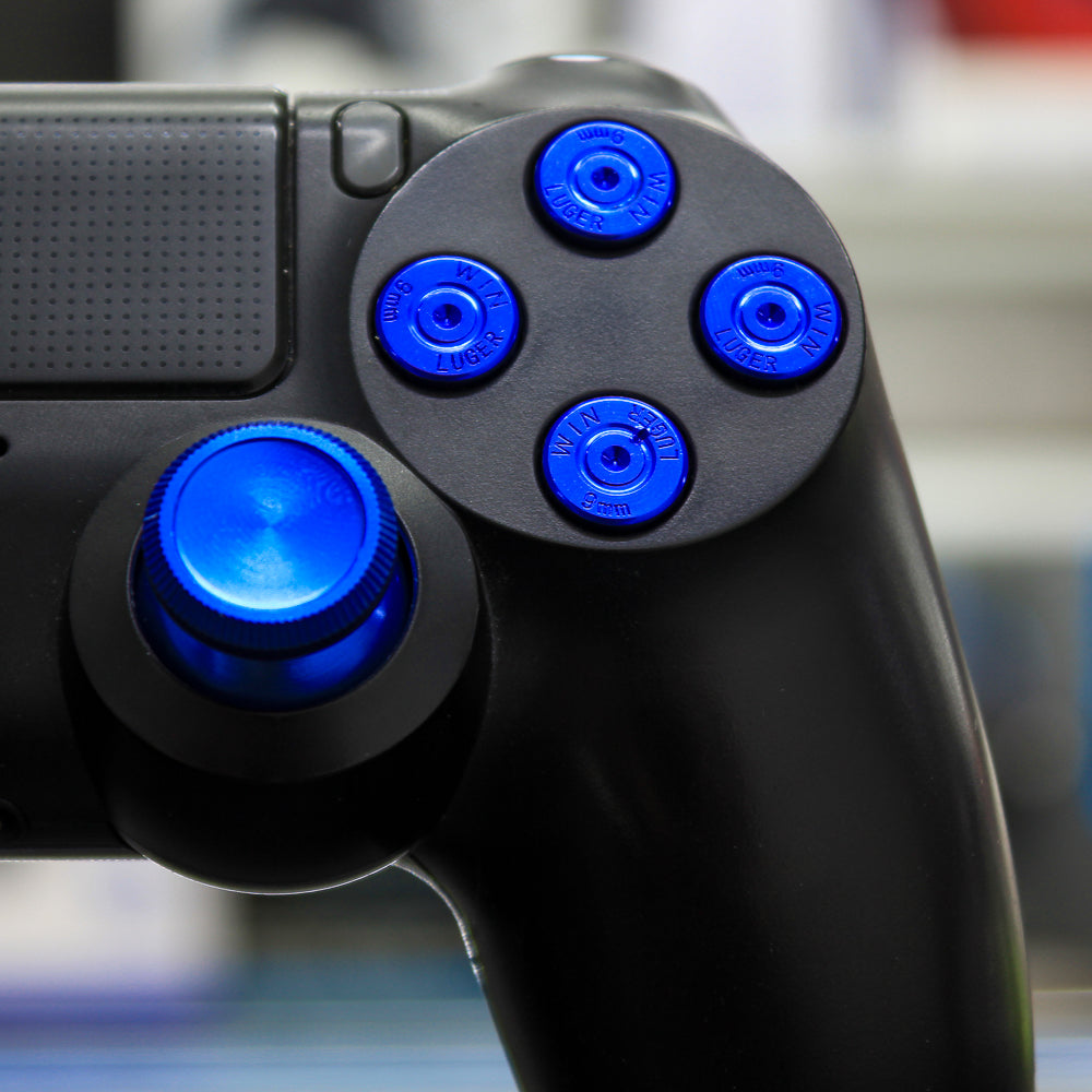 Set de botones metálicos azules para mandos de PS4