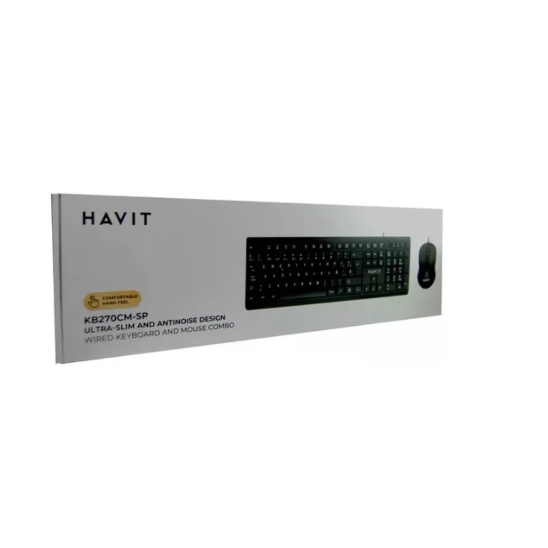 Teclado y mouse havit KB270GCM SP alámbrico