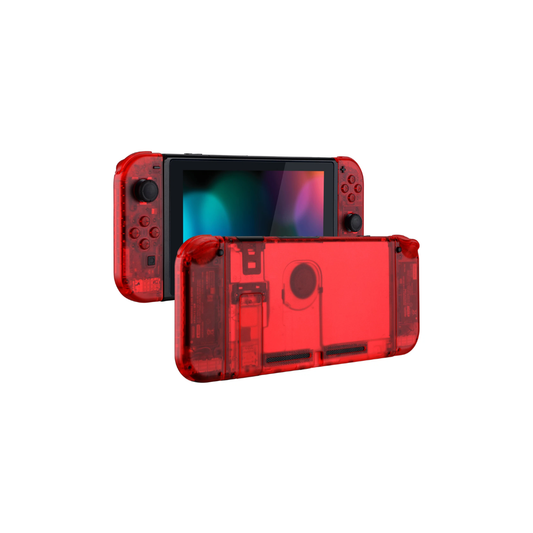 Carcasa Nintendo Switch v2-v1 Rojo transparente eXtremeRate