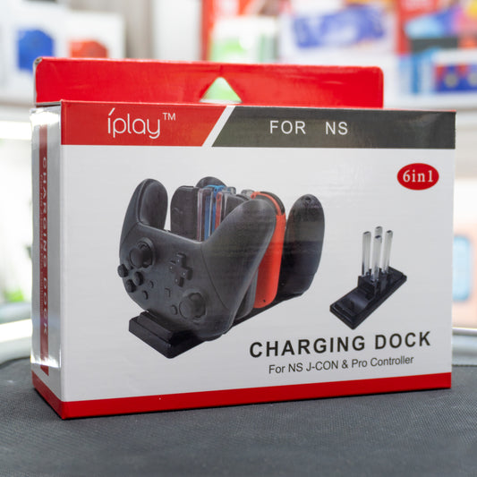 Cargador 6 en 1 para Joy-Cons y Pro-Controllers