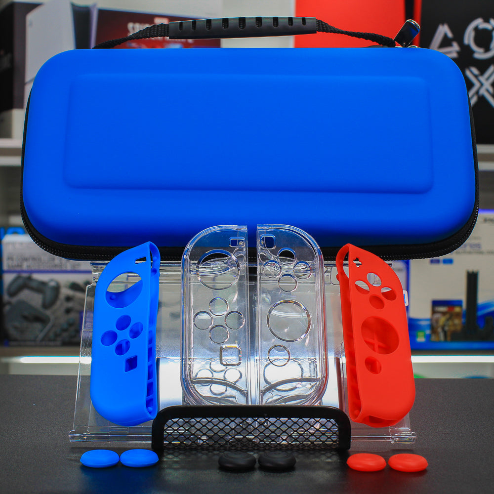 Kit de Accesorios 10 en 1 para Nintendo Switch Neon Azul