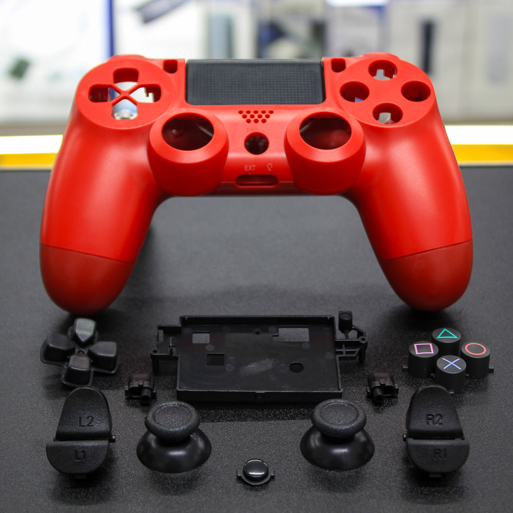 Carcasa roja para mandos V.4 de PS4