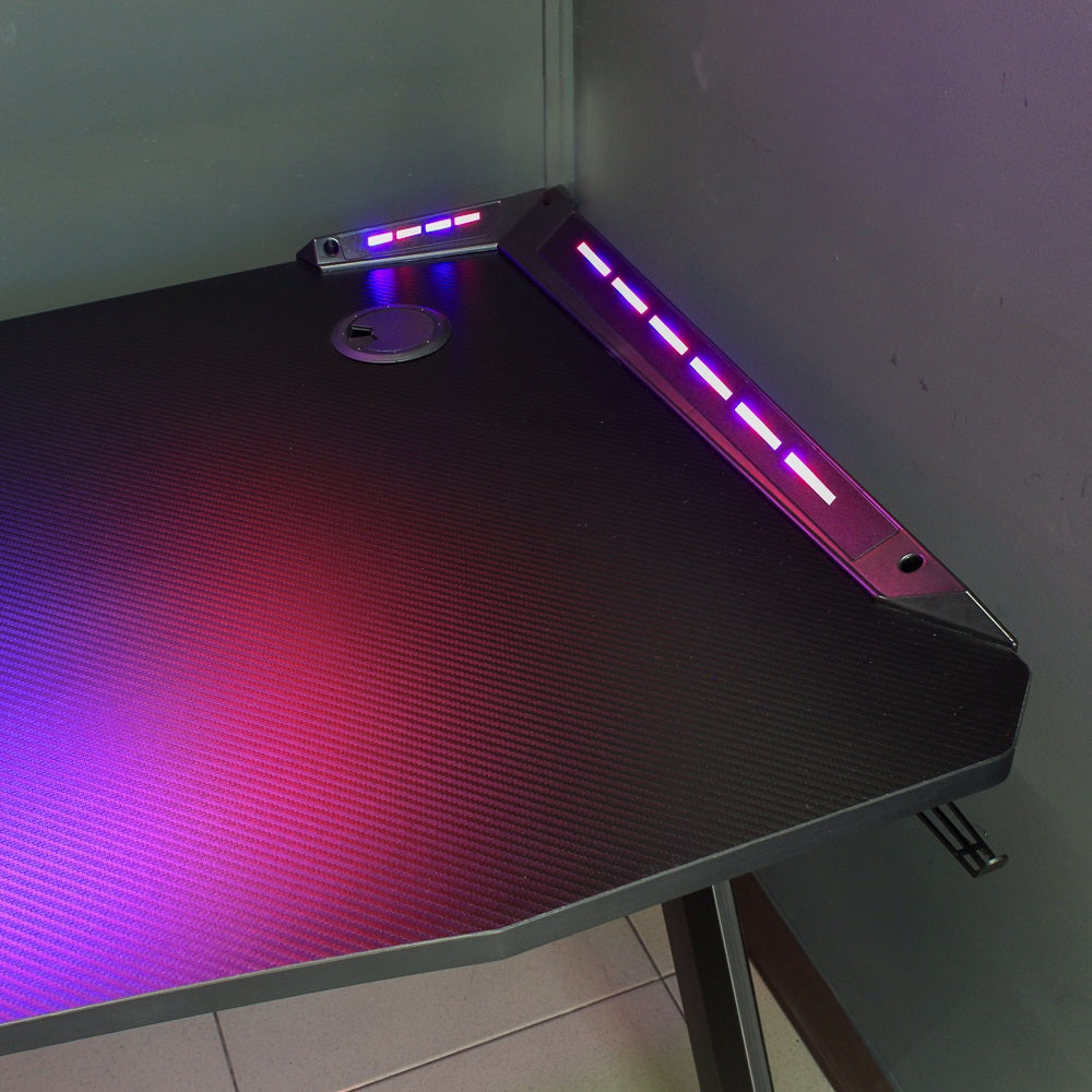 Mesa Gamer H2 con luces LED (140×60×72) – PanaGeek