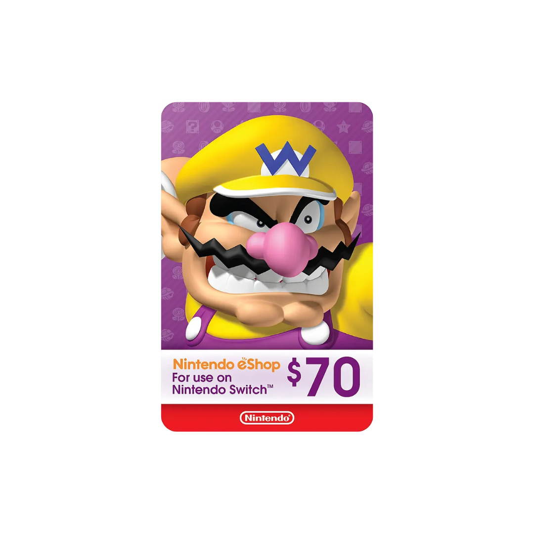 Tarjeta de regalo de Nintendo eShop de $70  [Digital - Región EEUU]