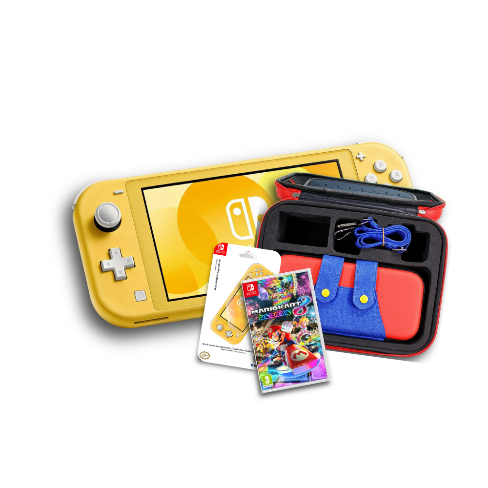 COMBO 4 - Nintendo Switch Lite USADA + Kit de protección + Juego a elección + Maletín de viaje