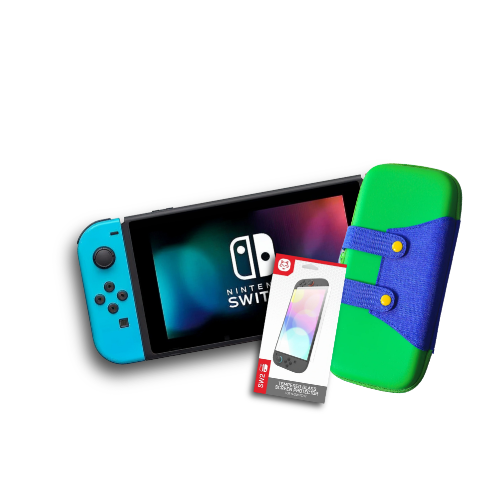 COMBO 3 - Nintendo Switch Neon USADA + Kit de protección + Estuche Protector