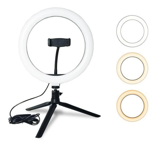 Trípode de mesa/aro de luz 10"